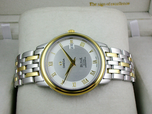 Omega Diefei automatic mechanical transparent black Roman scale men's watch (18K gold)