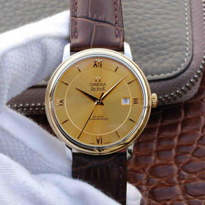 TW Omega New De Ville Series Men's Mechanical Watch Gold Face