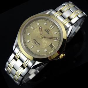 OMEGA Omega De ville Series Watch 18K Rose Gold Automatic Mechanical Band Stainless Steel Four-Hand Men's Watch