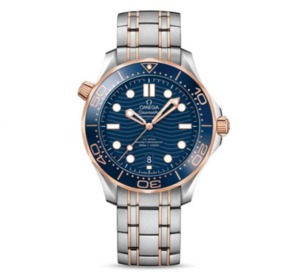VS Factory Omega Seamaster 300 Series 210.20.42.20.03.002 Rose Gold Blue Surface Stainless Steel Strap Men's Watch