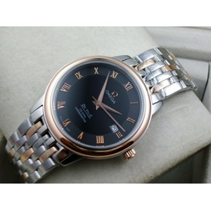 Swiss Omega Diefei 18K Rose Gold Automatic Mechanical Transparent Black Roman Index Men's Watch Men's Watch