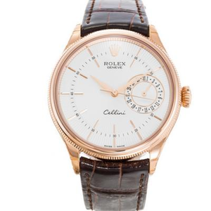 MKS Rolex Cellini Series 50515 Brown Belt Men's Watch