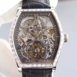 Vacheron Constantin (Malta series hollow tourbillon) style: self-winding mechanical real tourbillon mechanical men's watch