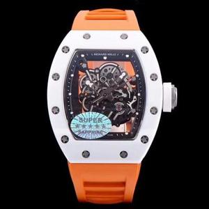 KV Taiwan Factory RM055 White Pottery Series Net Red Hot Style Men's Mechanical Watch Orange Strap