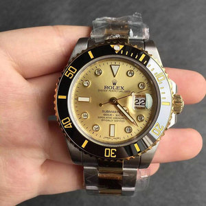 Ny Rolex Submariner Water Ghost Gold Model (Electroplate 18k Gold) N Factory produsert.