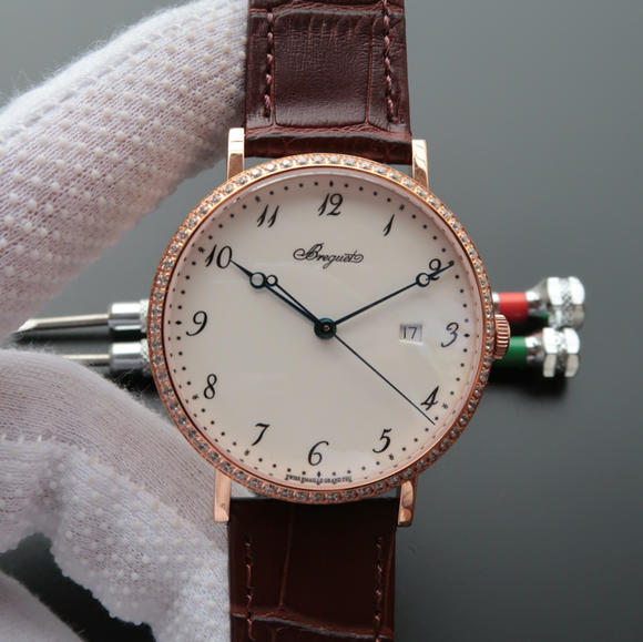 FK Breguet Classic Series 5177BA/29/9v6 Men's Mechanical Watch Rose Gold Diamond - Trykk på bildet for å lukke