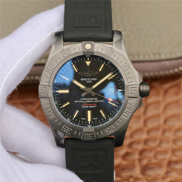 GF Breitling Blackbird V4 Ultimate Edition Rubber Strap Men's Mechanical Watch - Trykk på bildet for å lukke