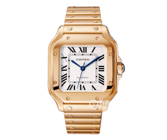 BV Cartier New Santos (Stor herre) Veske: 316 Material Dial 18K Gold Watch - Trykk på bildet for å lukke