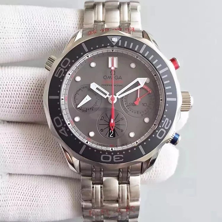jh new product Omega moon landing series limited edition chronograph three small dials men's mechanical watch - Trykk på bildet for å lukke