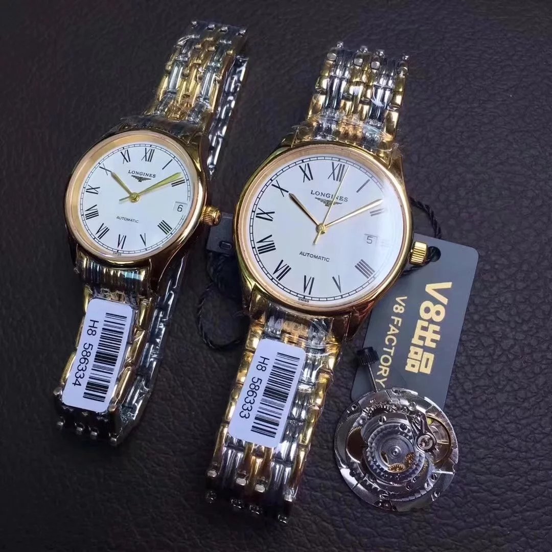 V8 factory Longines Luya series L4.860.4 automatic mechanical couple pair watch (unit price) - Trykk på bildet for å lukke