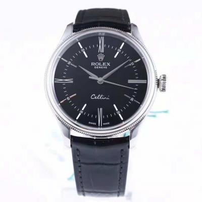 MKS factory Rolex Cellini series men's mechanical watch black face top replica watch - Trykk på bildet for å lukke