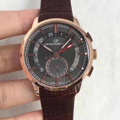 GP Girard Perregaux 1966 Series Dual Time Zone Watch Gold Case Gray Surface GMT and calendar functions are available TF factory produced Automatic mechanical movement - Trykk på bildet for å lukke