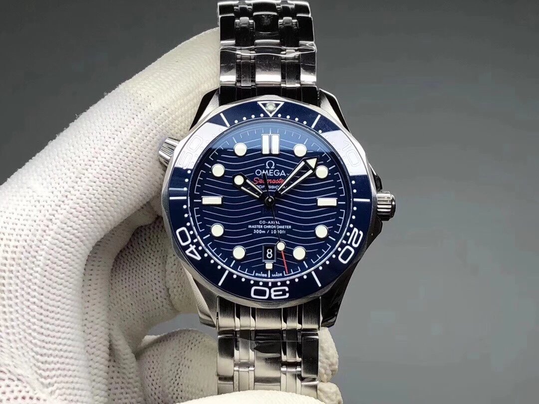 Omega Seamaster 300M New Wave Face Back Transparent Men's Mechanical Watch Black Version - Trykk på bildet for å lukke