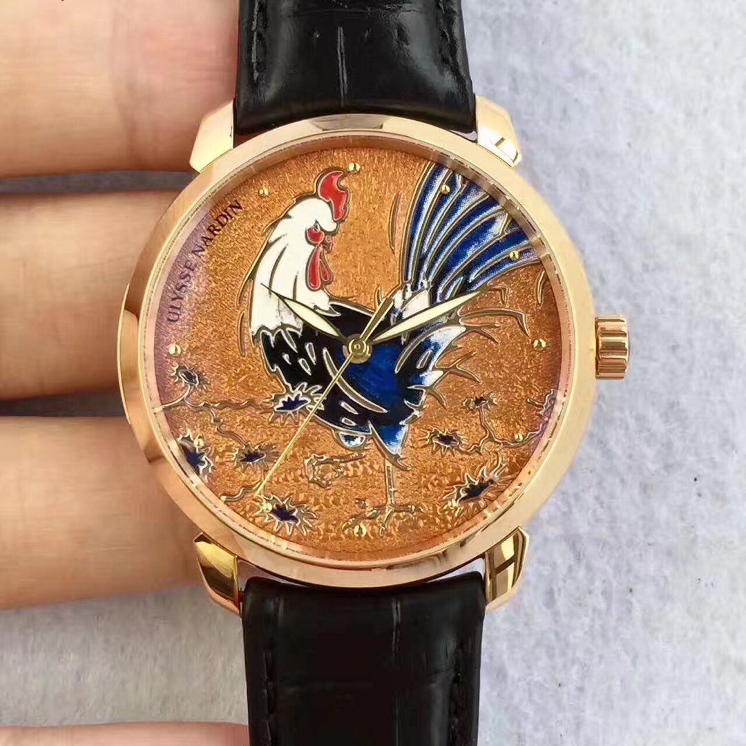 FK re-engraving factory new year of the rooster new Athens chicken watch grand presentation Athens gilt series 8156-111/90 18k gold chicken watch - Trykk på bildet for å lukke