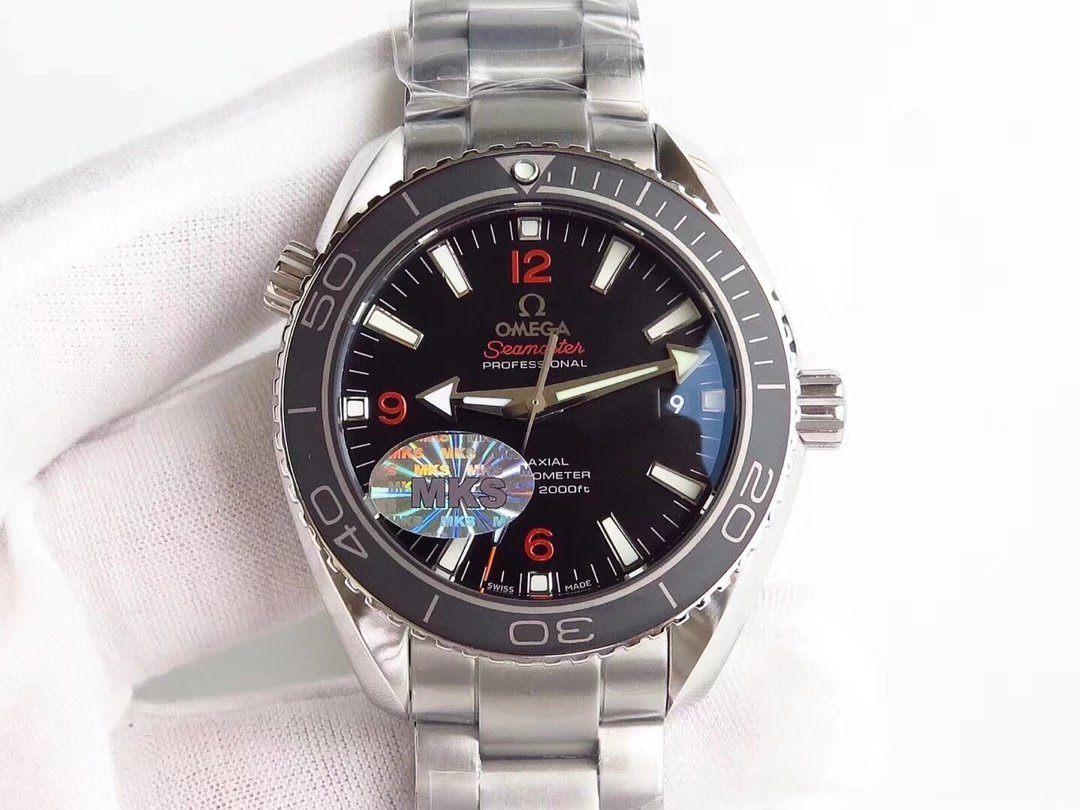 New MKS Omega Planet Ocean 600m 42mm Series Watch Automatic Mechanical Movement Stainless Steel Strap Men - Trykk på bildet for å lukke