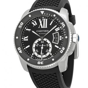 Cartier Calibre Série W7100056 Relógio de Banda de Silicone Banda Mecânica Relógio Masculino