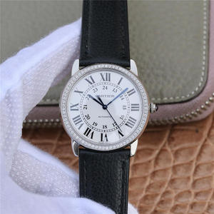 Relógio A8 Cartier London SOLO médio WSRN0021, diâmetro 36mm, espessura 9.46, movimento mecânico original 076 totalmente automático