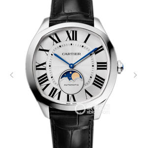 Cartier DRIVE DE CARTIER série WGNM0008 branco face moon fase relógio masculino .