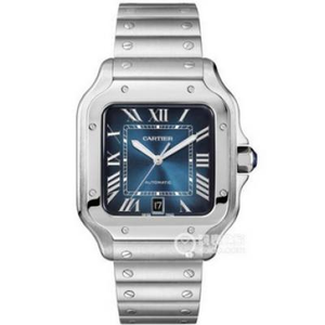 BV Cartier novo Santos WSSA0013 (tamanho grande masculino) Caixa: Relógio com mostrador em material 316, mostrador grande azul.