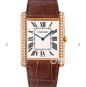 K11 fábrica Cartier TANK série quartzo relógio feminino 18k rosa ouro de um a um relógio réplica