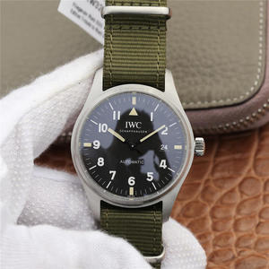 M+ IWC Mark 18 Pilot's Watch "Tribute to Mark 11" Special Edition IW 327007. Relógio Masculino Correia de Seda Mecânica Automática