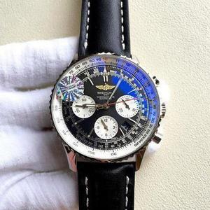 [Nova interpretação de GF] Relógio de aço preto de 44mm de cromografia mecânica Breitling A única versão de molde aberto no mercado relógio masculino