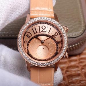 CC Jaeger-LeCoultre dating série lua phase watch 3523490/3522420/352248 ladies relógio mecânico, ouro rosa diamante.