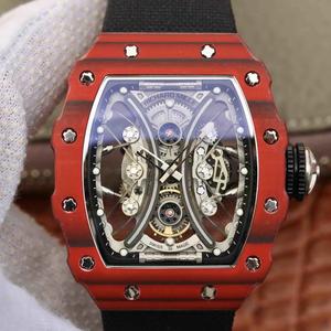 Réplica superior Richard Mille RM53-01 relógio mecânico masculino fibra de carbono high-end