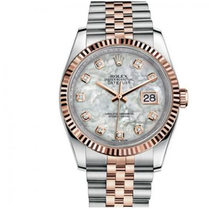 N fábrica Rolex 116231-0097 \\ u200bdate 36 milímetros ouro rosa 14k ouro série neutro relógio.