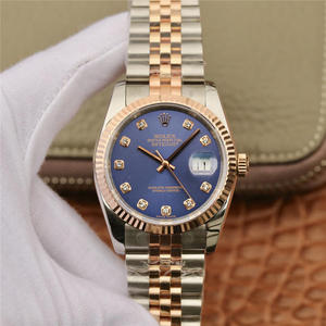 N Factory Rolex Datejust 36mm 14k Relógio unissex folheado a ouro.