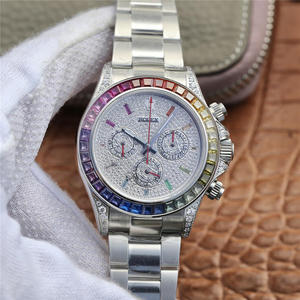 OW Rolex Cosmograph Rainbow Daytona Watch Original Reissue Men's Watch Stainless Steel Strap Automatic Mechanical Movement