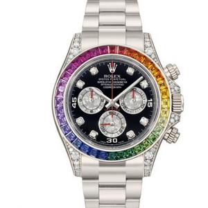 Relógio masculino mecânico Rolex Daytona Rainbow 116599 RBOW.