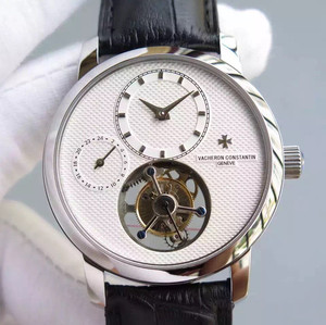 O relógio mecânico da série real tourbillon de Vacheron Constantin 24 horas de exibição à esquerda