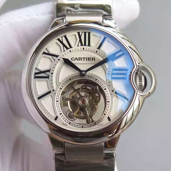 Balão azul Cartier W692000 real tourbillon movimento mecânico relógio masculino de luxo  Clique na imagem para fechar