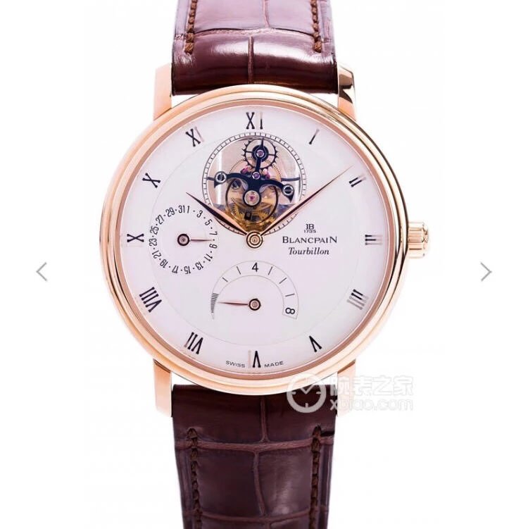 JB Factory Blancpain Classic Series 6025-1542-55 black-faced true tourbillon men's watch watch watch, upgrade 1: o movimento é mais enfeitado com lavagem, e  Clique na imagem para fechar