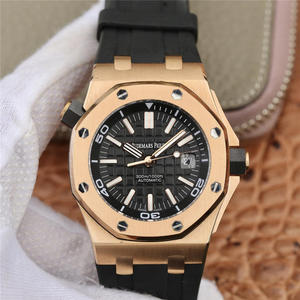 Audemars Piguet 15710 rose gold ultimate V8 version, measured high-strength water resistance to 200 meters, original diving silicone strap, true