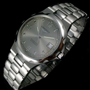 Швейцарские роскошные часы Longines Longines Concas серии 316L из нержавеющей стали все-стальной пояс серый лицо цифровой алмаз автоматический механический стальной пояс через дно мужские часы.