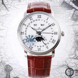 Последний шедевр OM V2 обновил версию Самая высокая версия на рынке «Top» Blancpain Villeret Classic Series 6654 Moon Phase Display Watch