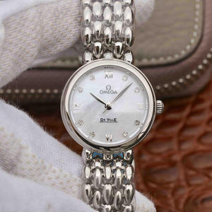 Omega DeVille water drop series ladies platinum quartz ladies watch, romantic, charming, generous and beautiful