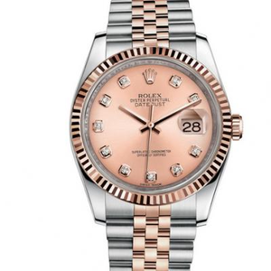 N Factory Rolex 116231-0057 Datejust, 36 мм, розовое золото, 14 карат, покрытые золотом нейтральные механические часы.