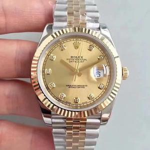Rolex Datejust 41MM New Edition Folding Buckle in N Factory Gold Face Diamond Men's Mechanical Watch (Gold Type)
