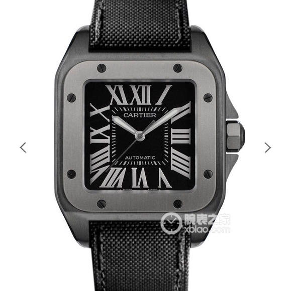 RB Cartier Santos Black Knight The strongest top replica Santos watch on the market Nylon strap - Click Image to Close