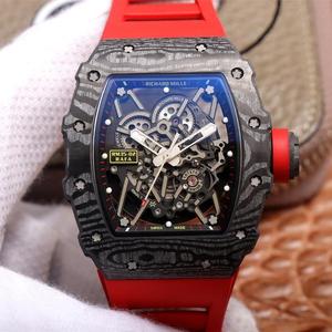 ZF Richard Mille RM035 men's mechanical watch, carbon fiber, red tape