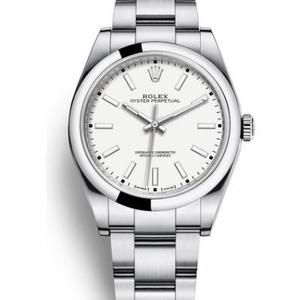 AR Rolex 114300 Oyster Perpetual Series White Face Mechanical herrklocka