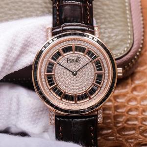UU Piaget Extraordinary Treasures, Ultra-thin Full Diamond Collection, Men's Watch, Cowhide Strap, Automatic Mechanical Movement